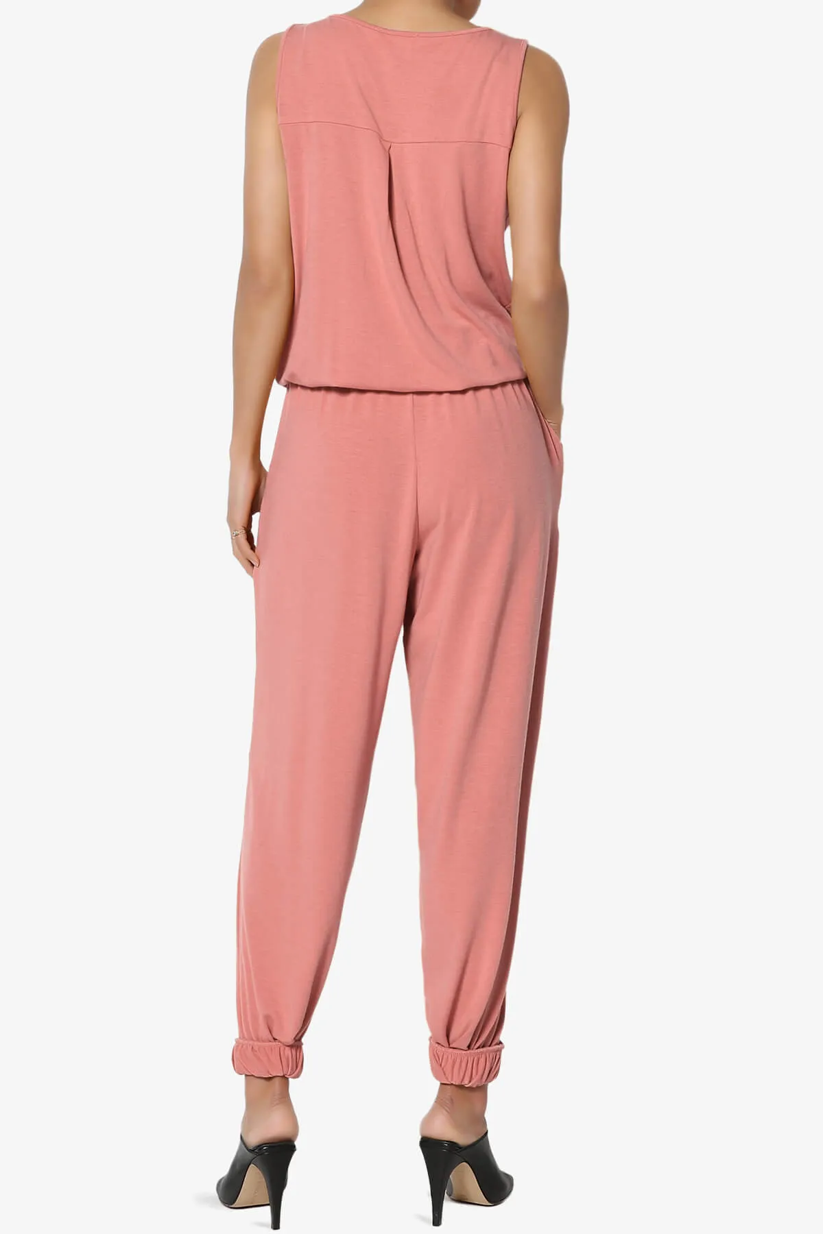 Entrada Button Scoop Neck Tank Jogger Jumpsuit