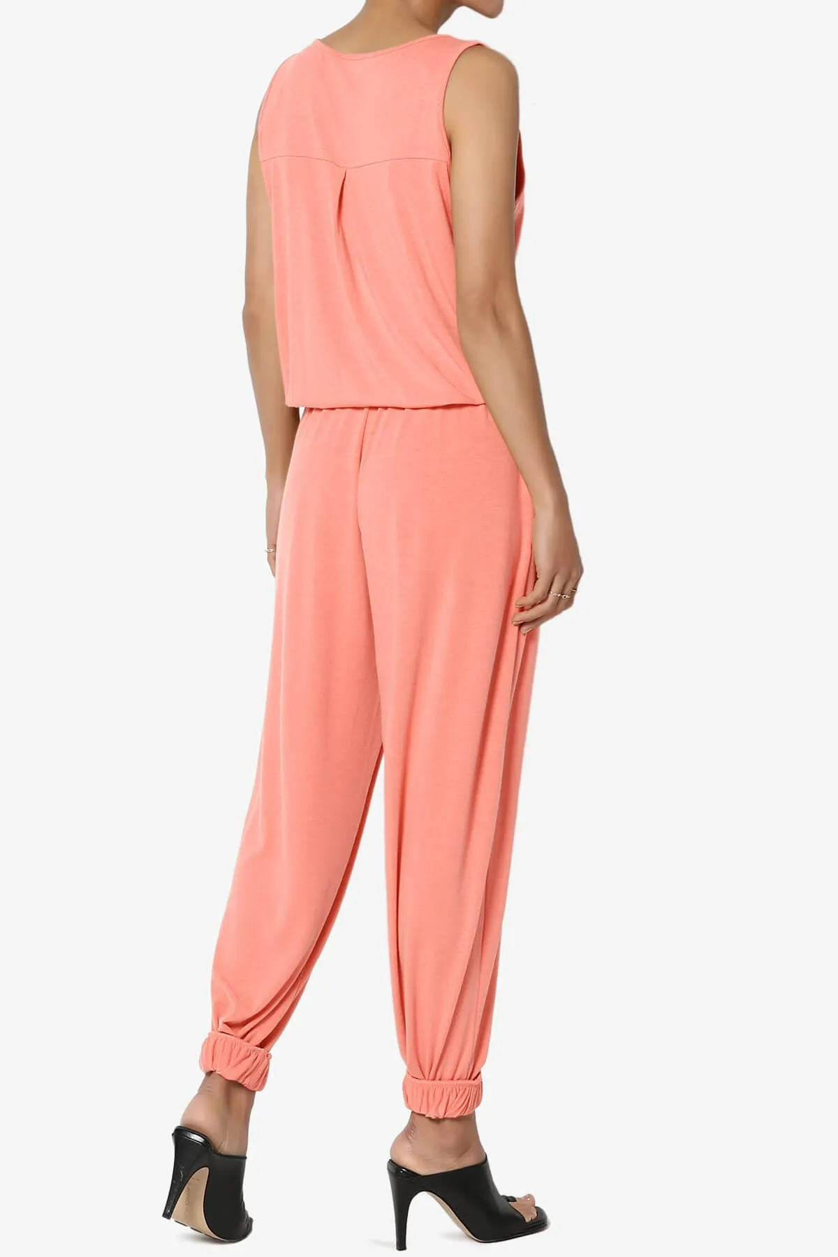 Entrada Button Scoop Neck Tank Jogger Jumpsuit