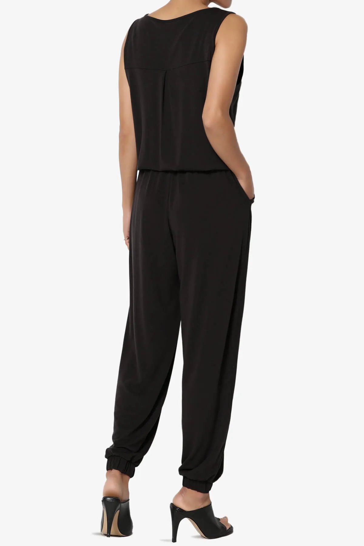 Entrada Button Scoop Neck Tank Jogger Jumpsuit