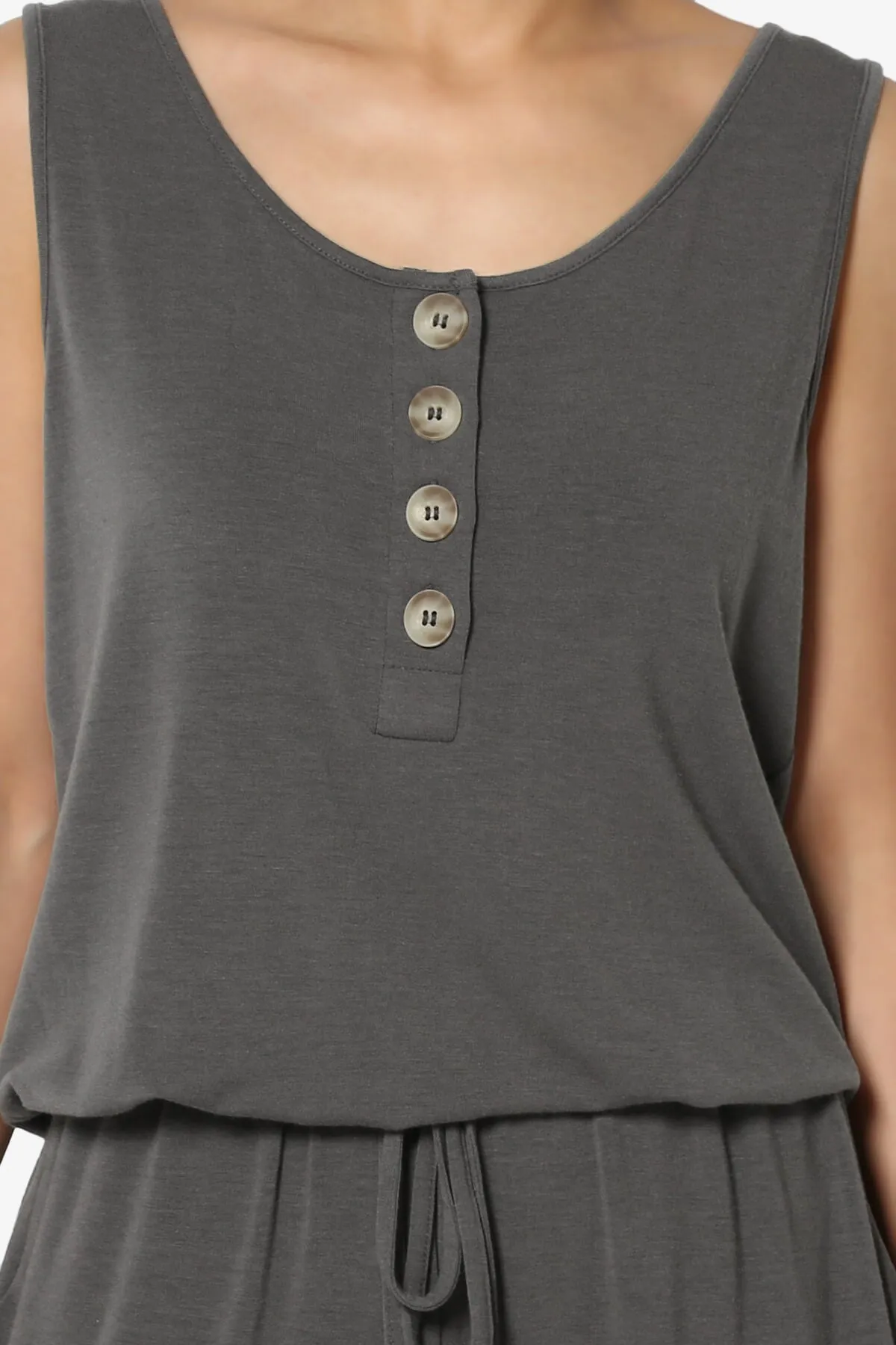 Entrada Button Scoop Neck Tank Jogger Jumpsuit