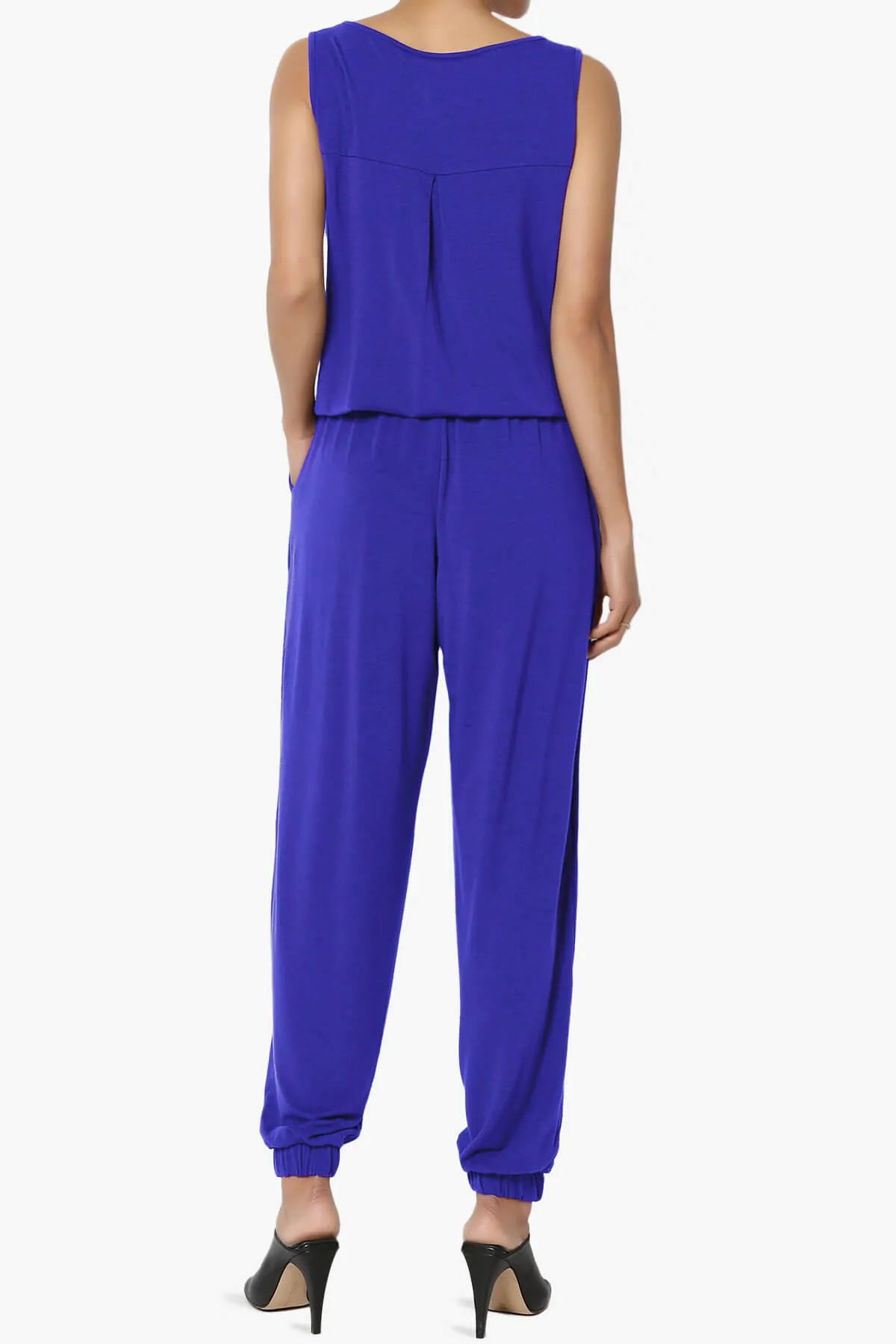 Entrada Button Scoop Neck Tank Jogger Jumpsuit