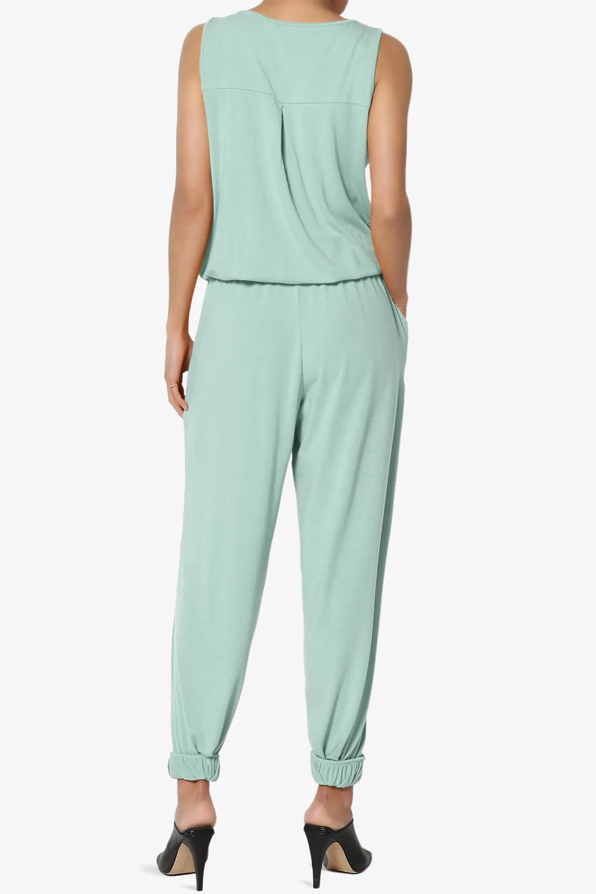 Entrada Button Scoop Neck Tank Jogger Jumpsuit