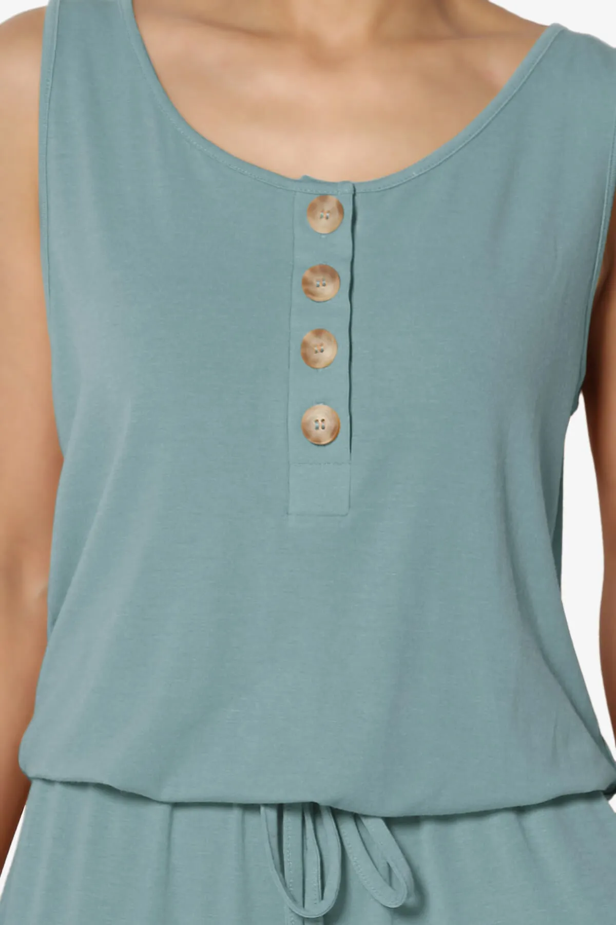 Entrada Button Scoop Neck Tank Jogger Jumpsuit