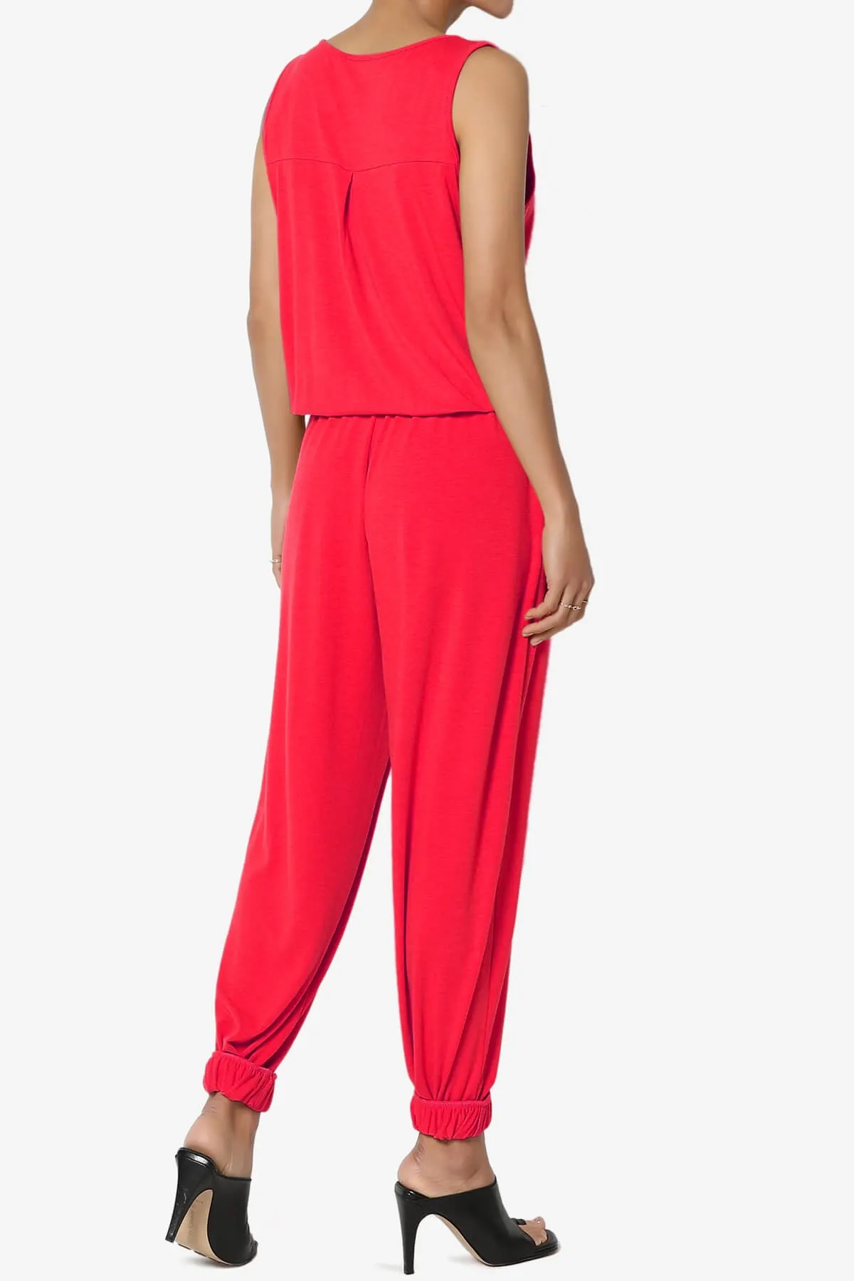 Entrada Button Scoop Neck Tank Jogger Jumpsuit