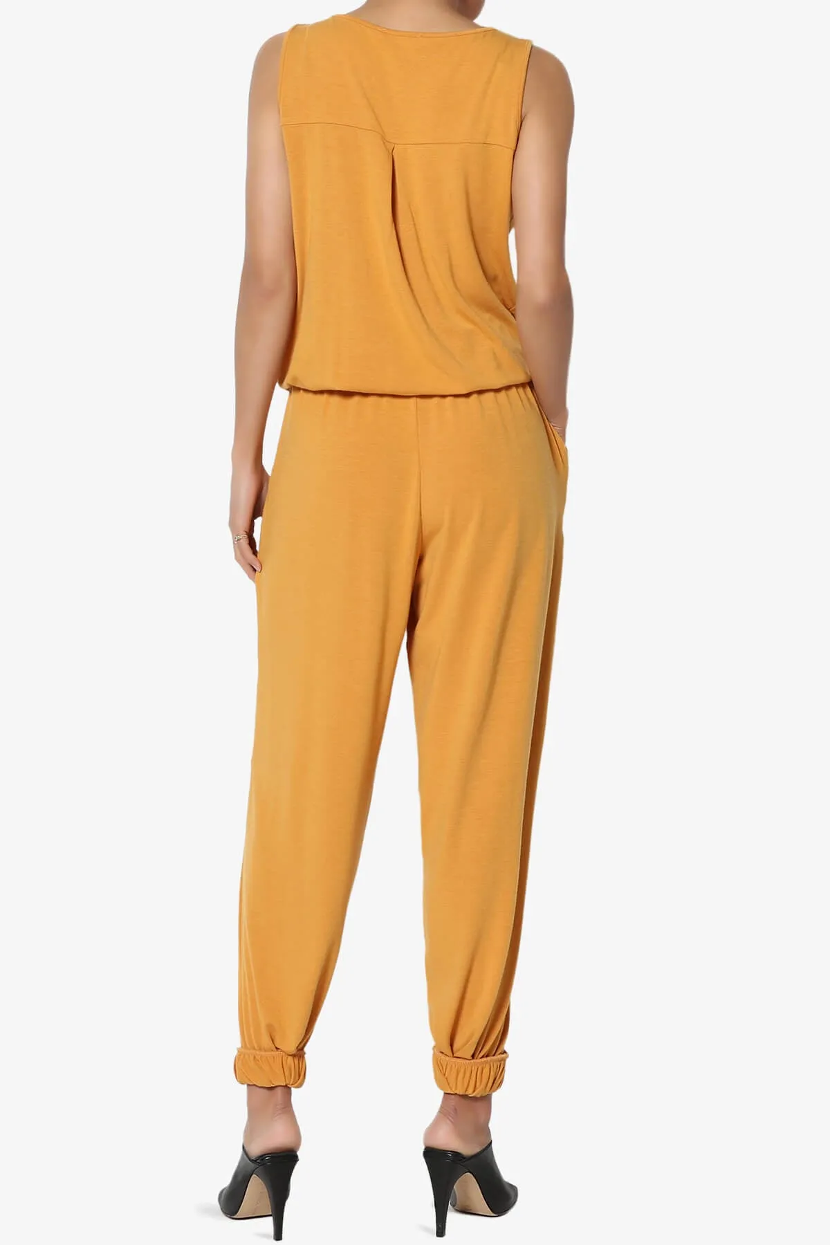 Entrada Button Scoop Neck Tank Jogger Jumpsuit