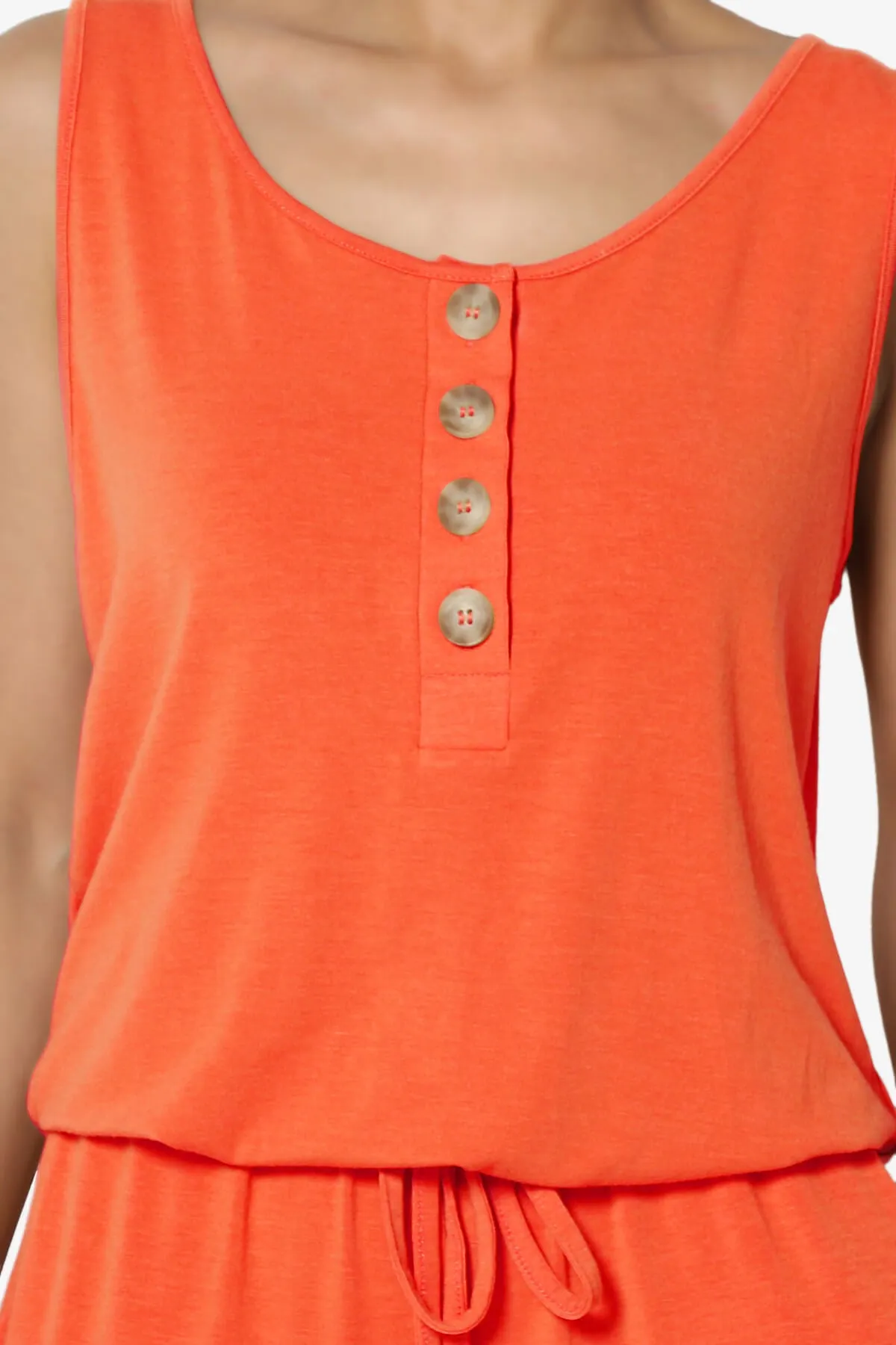 Entrada Button Scoop Neck Tank Jogger Jumpsuit