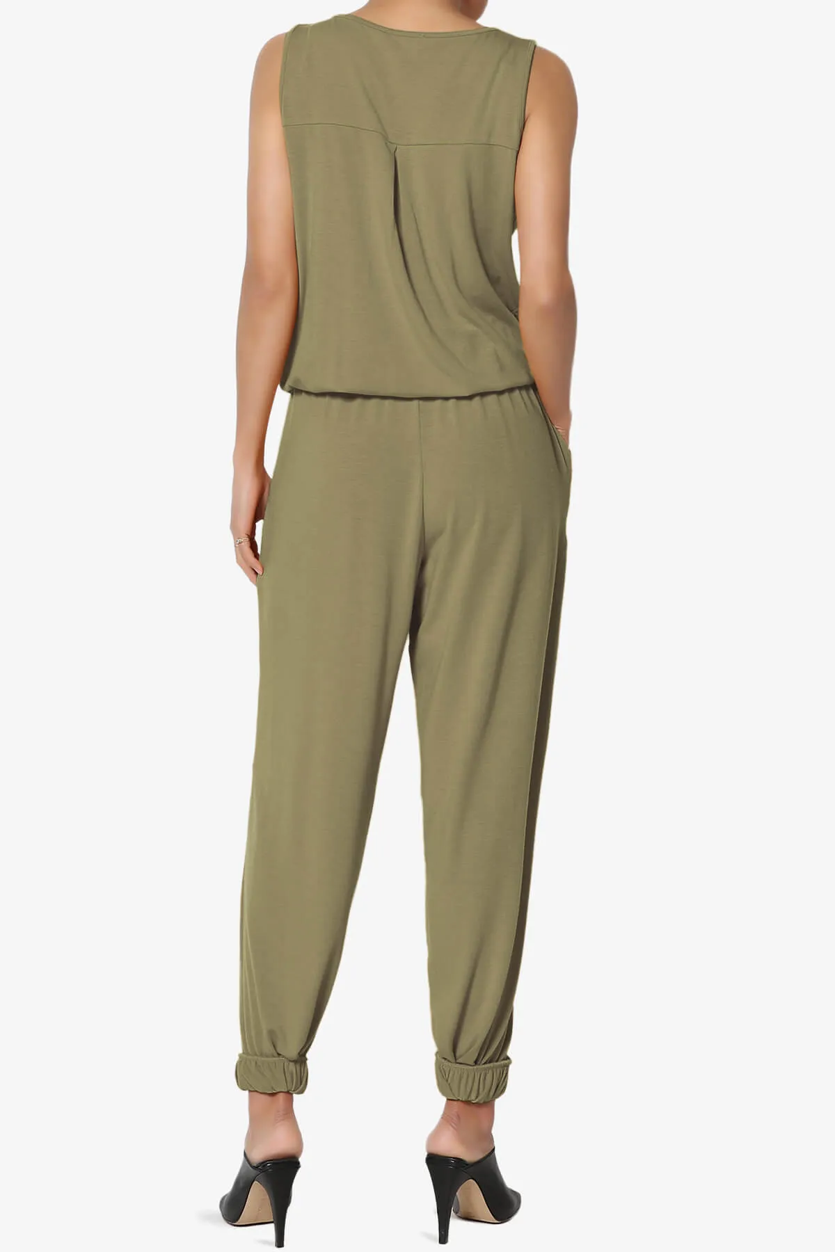 Entrada Button Scoop Neck Tank Jogger Jumpsuit
