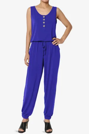 Entrada Button Scoop Neck Tank Jogger Jumpsuit