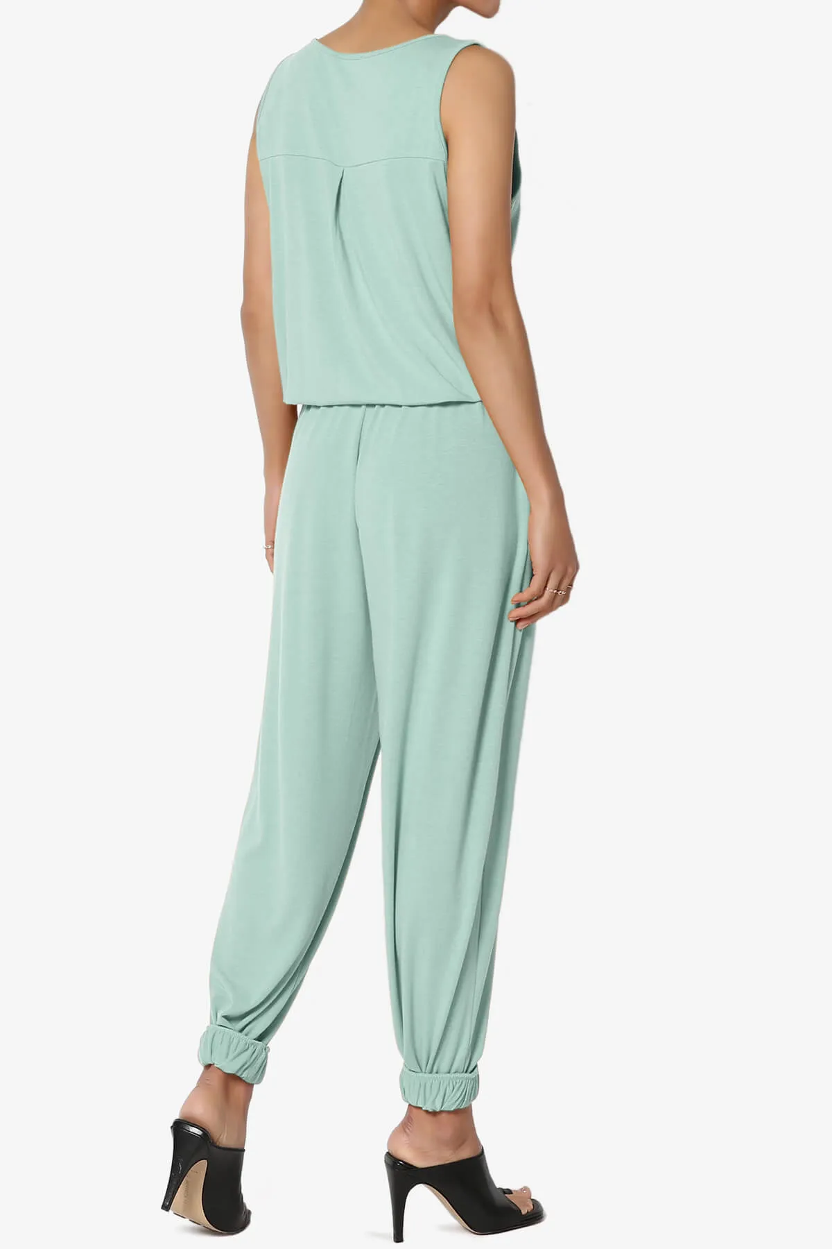 Entrada Button Scoop Neck Tank Jogger Jumpsuit