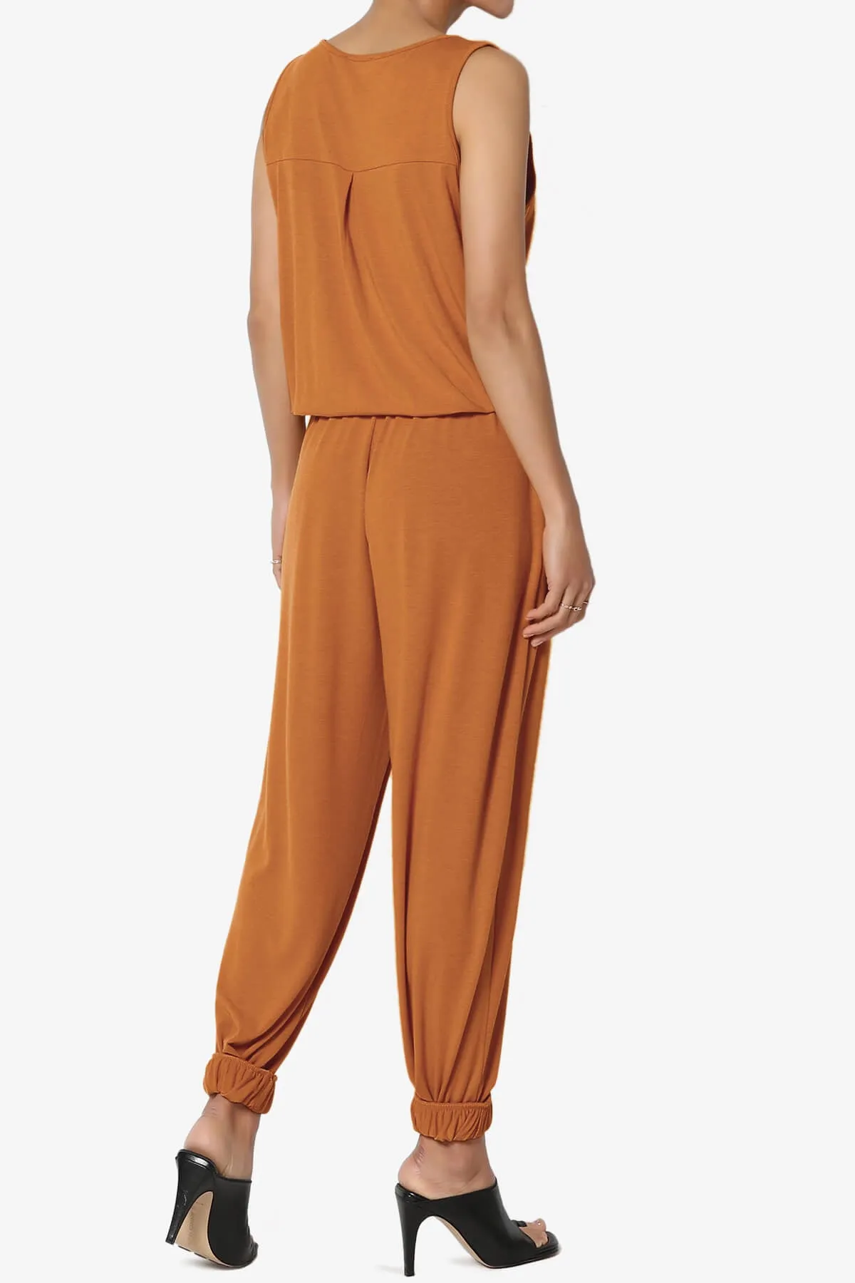 Entrada Button Scoop Neck Tank Jogger Jumpsuit