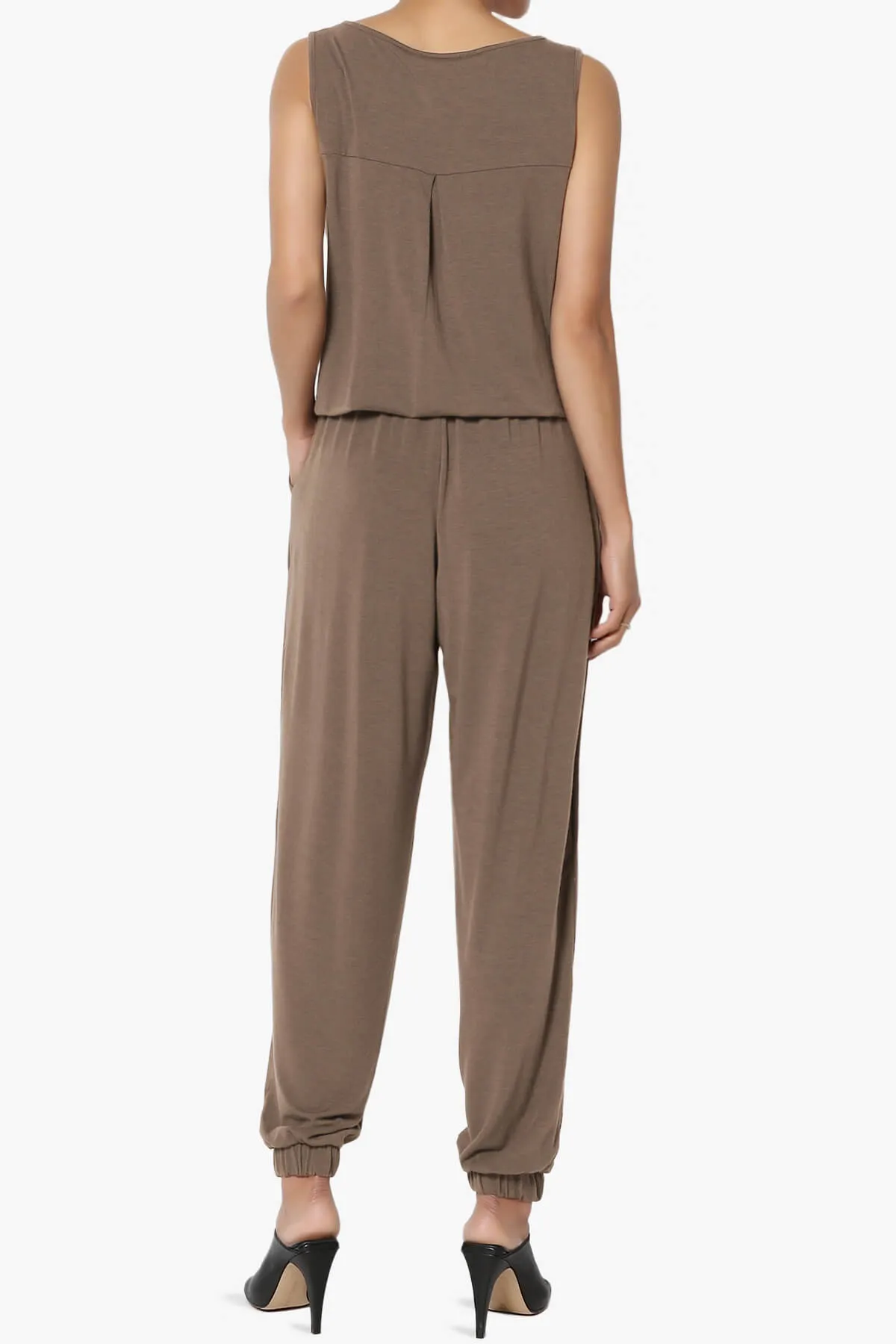 Entrada Button Scoop Neck Tank Jogger Jumpsuit