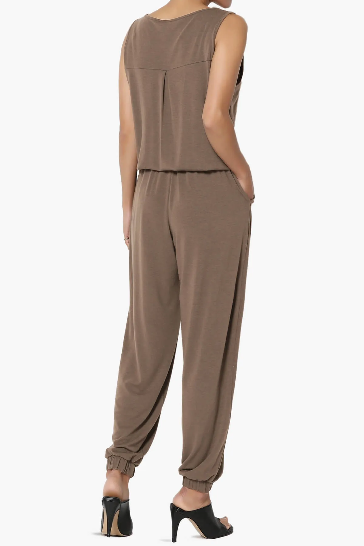 Entrada Button Scoop Neck Tank Jogger Jumpsuit