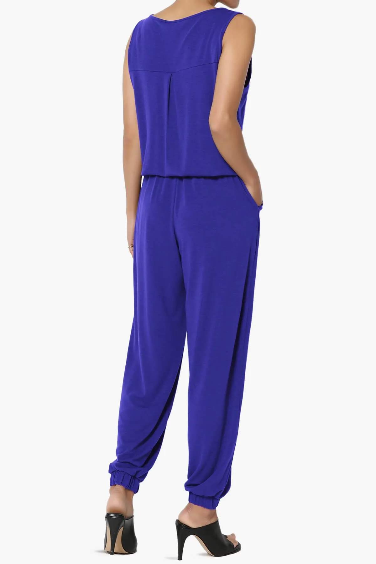 Entrada Button Scoop Neck Tank Jogger Jumpsuit