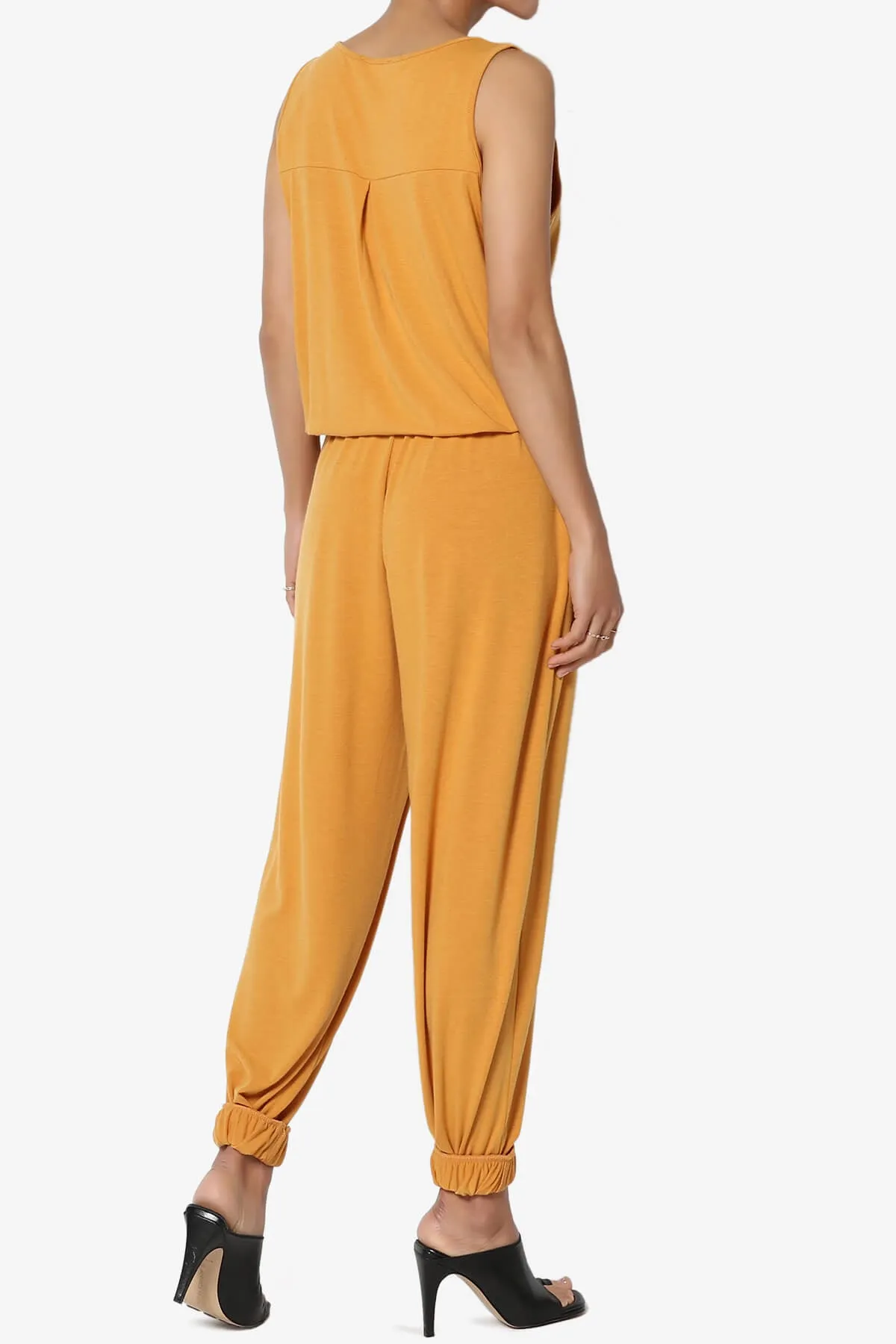 Entrada Button Scoop Neck Tank Jogger Jumpsuit