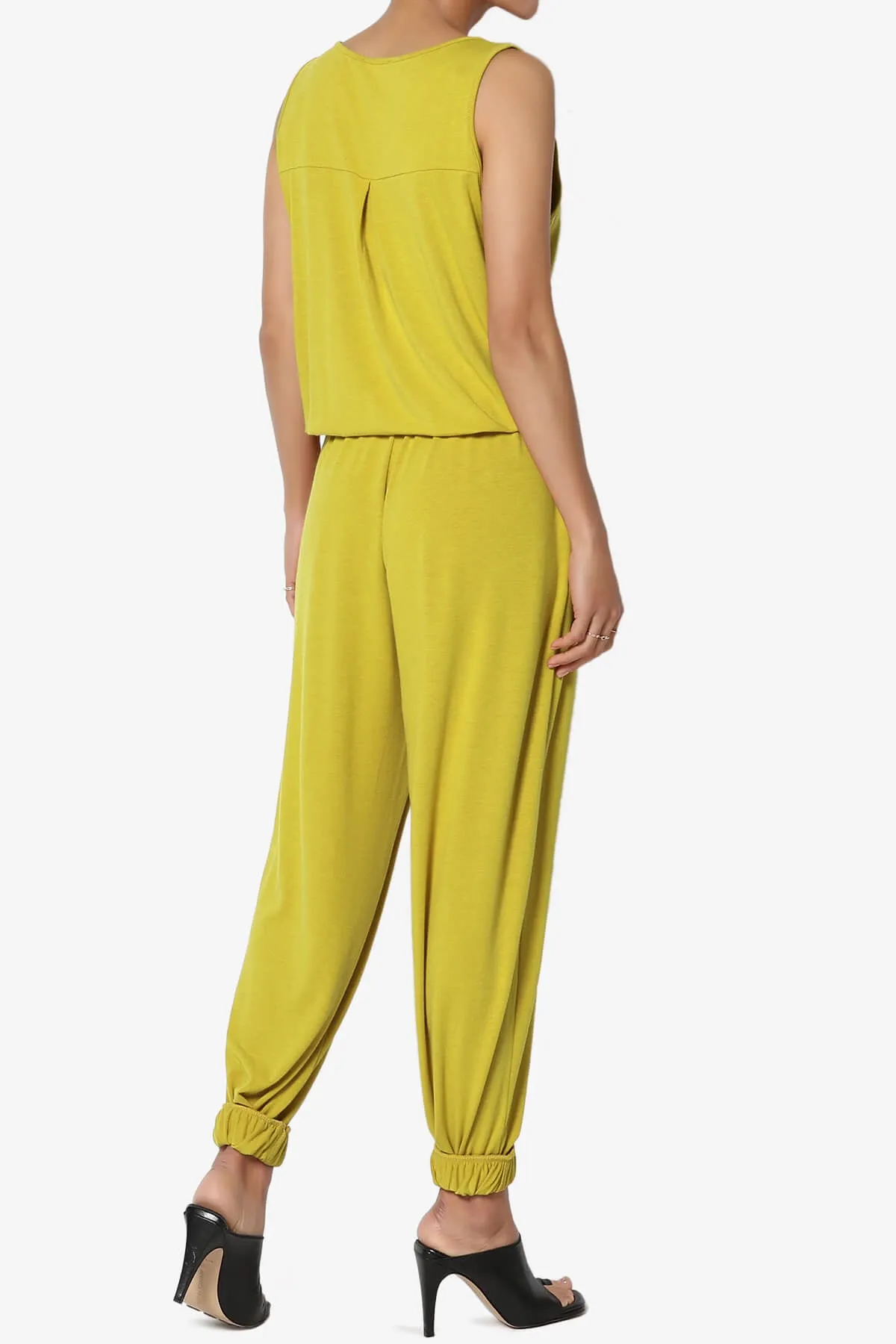 Entrada Button Scoop Neck Tank Jogger Jumpsuit