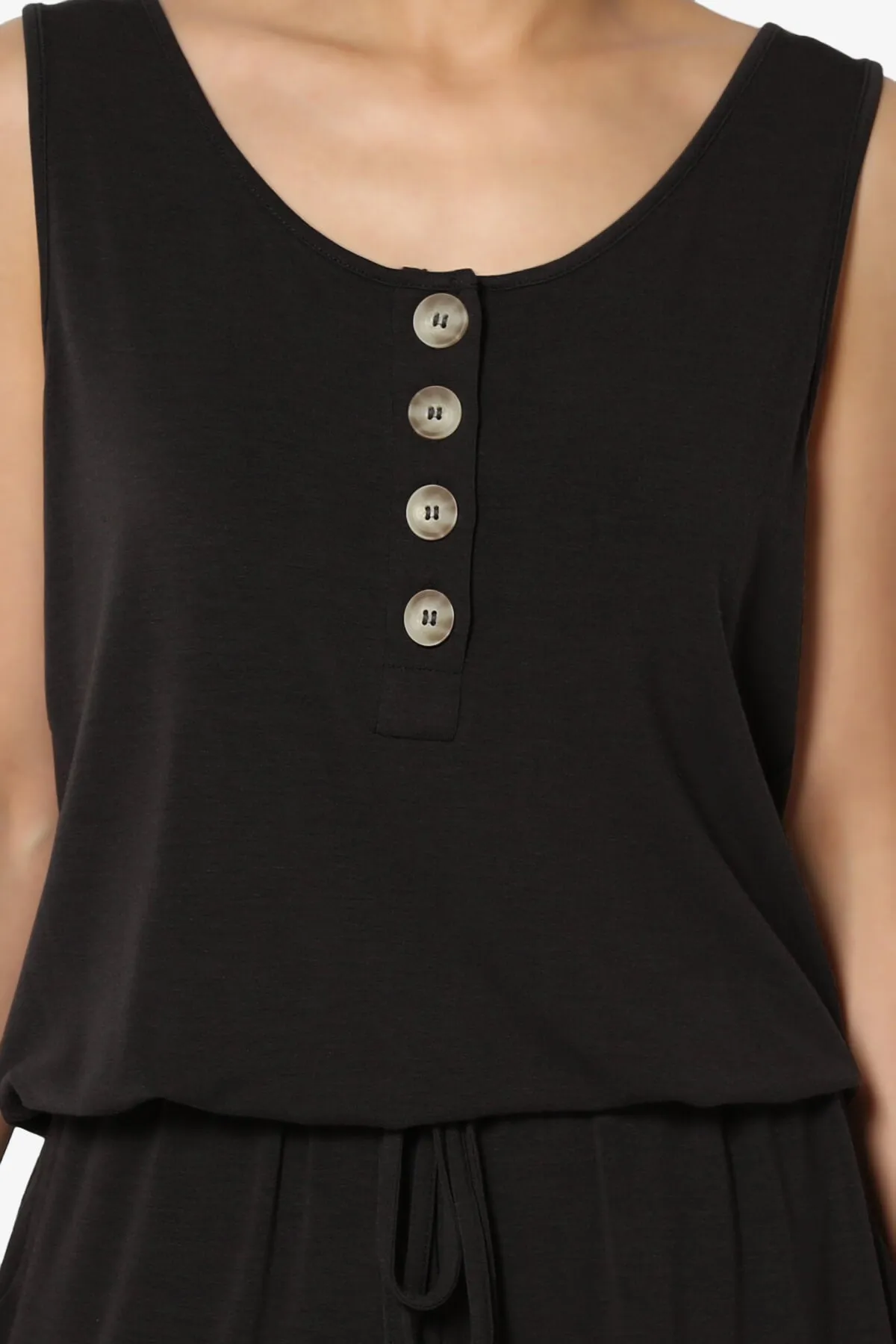 Entrada Button Scoop Neck Tank Jogger Jumpsuit