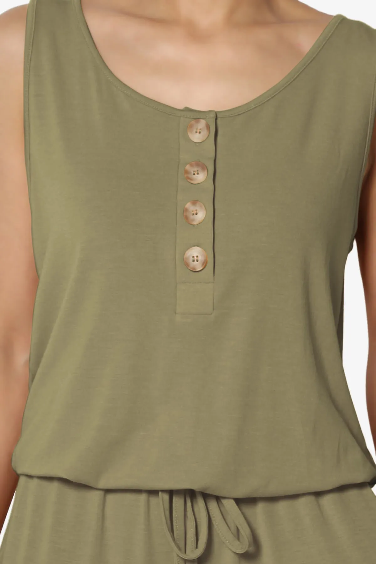 Entrada Button Scoop Neck Tank Jogger Jumpsuit
