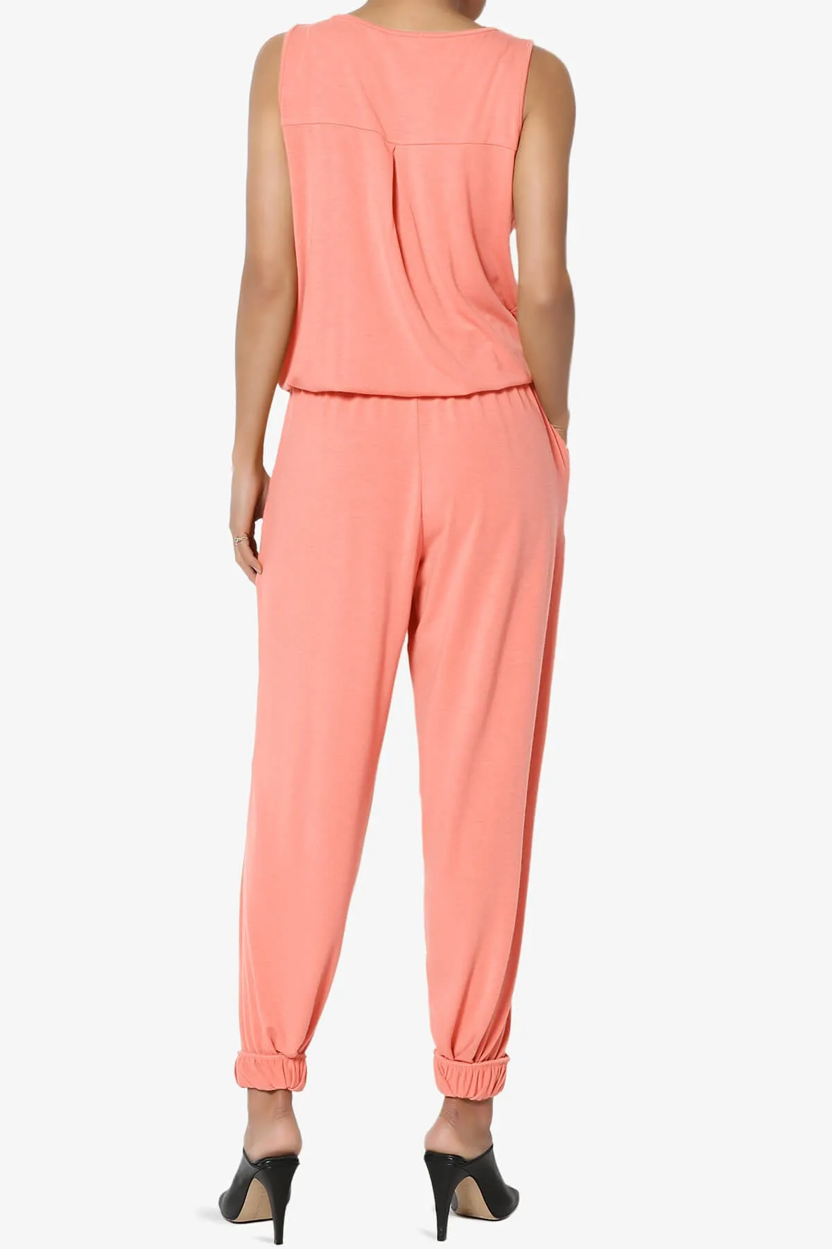 Entrada Button Scoop Neck Tank Jogger Jumpsuit