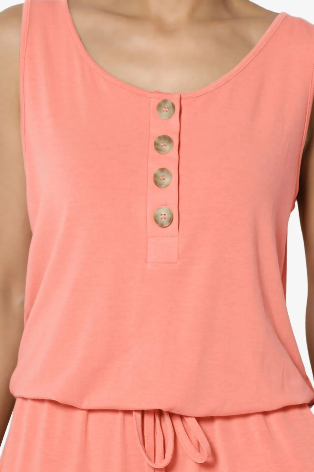 Entrada Button Scoop Neck Tank Jogger Jumpsuit