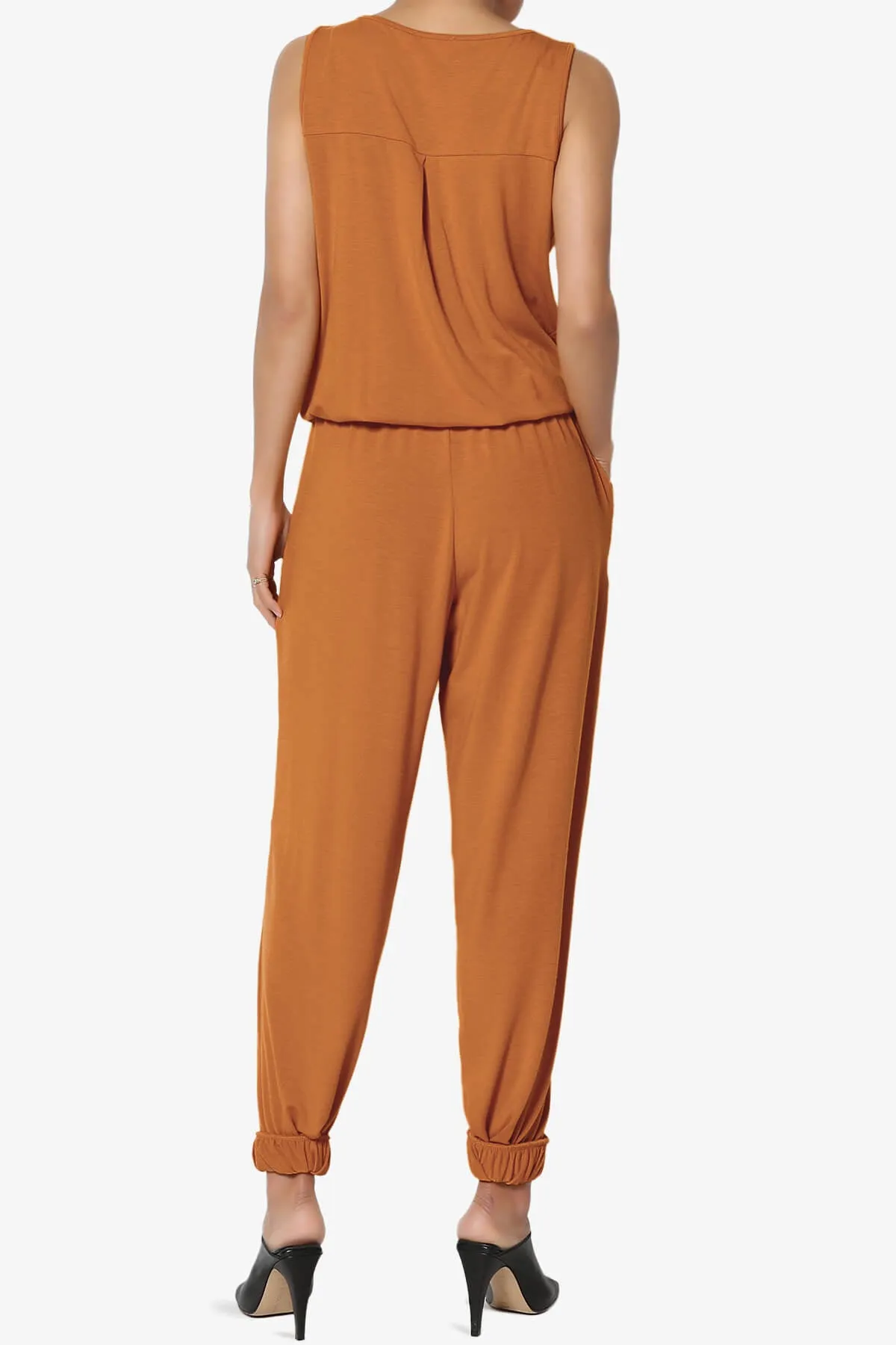 Entrada Button Scoop Neck Tank Jogger Jumpsuit