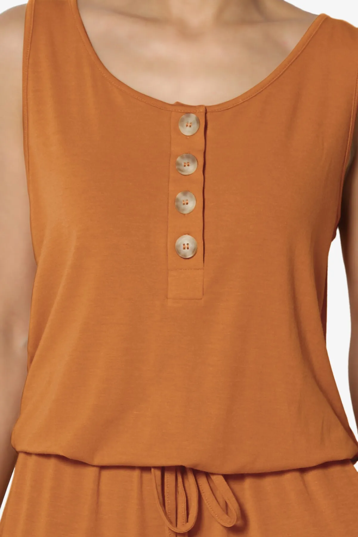 Entrada Button Scoop Neck Tank Jogger Jumpsuit