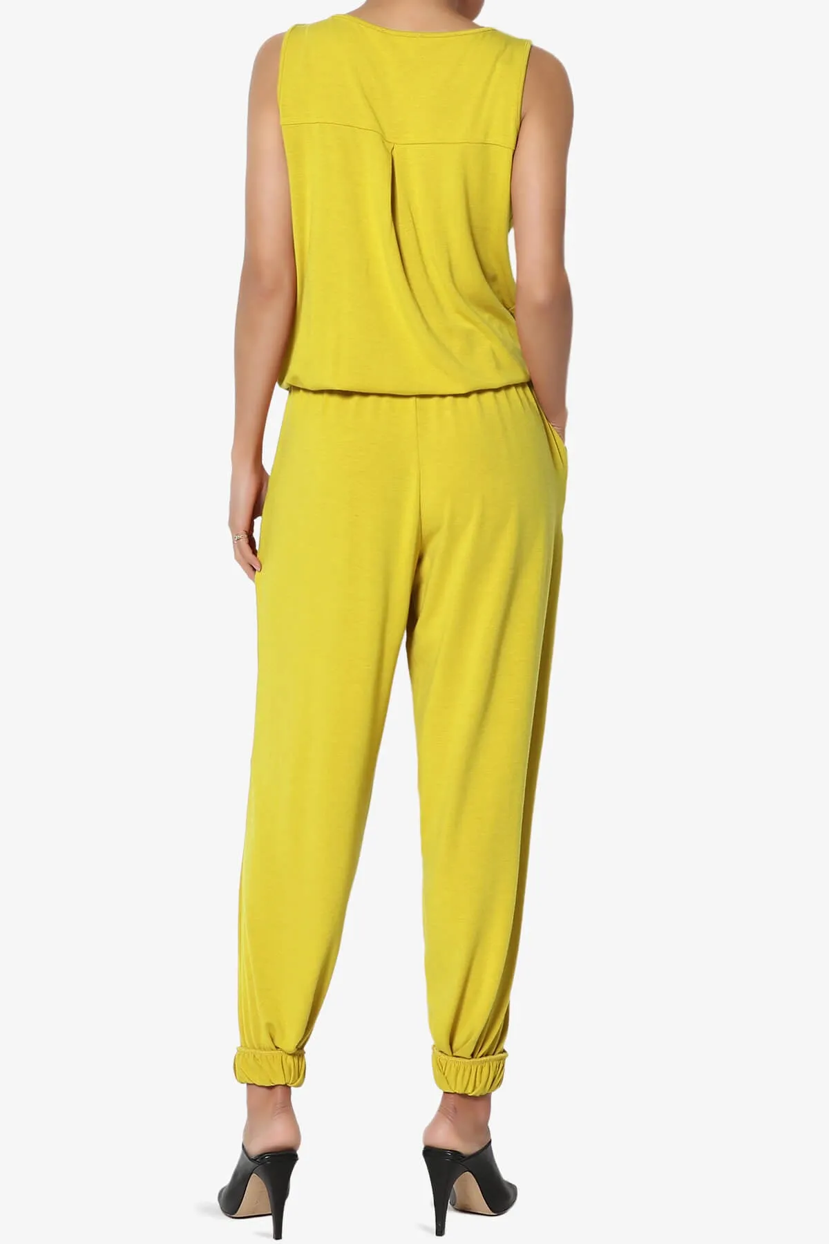 Entrada Button Scoop Neck Tank Jogger Jumpsuit