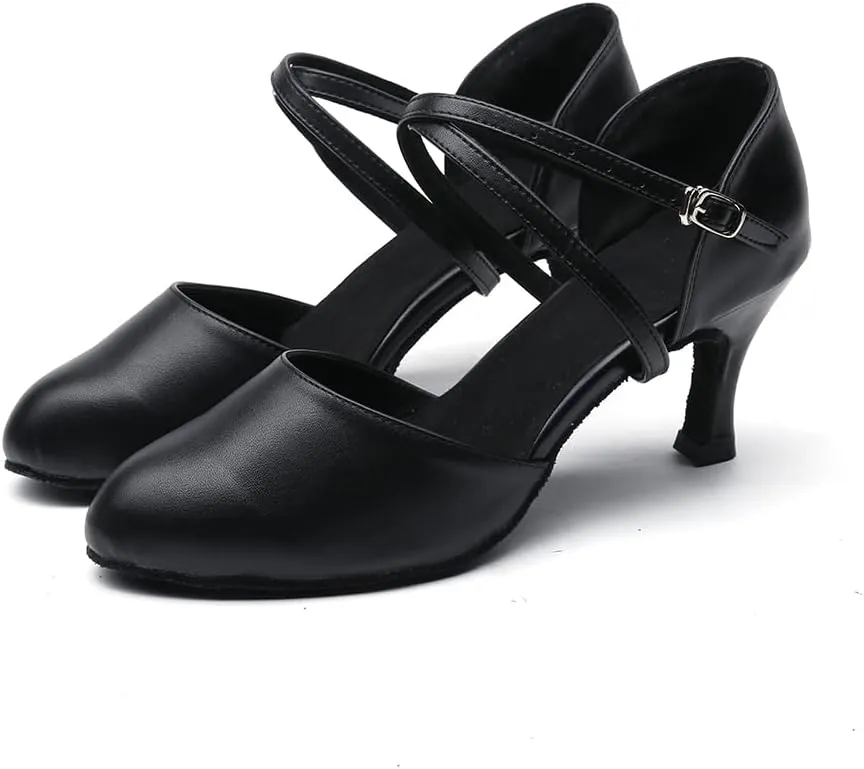 Exgingle Black Dance Heels for Women Jazz Dancing Shoes for Girls Contemporary Shoes