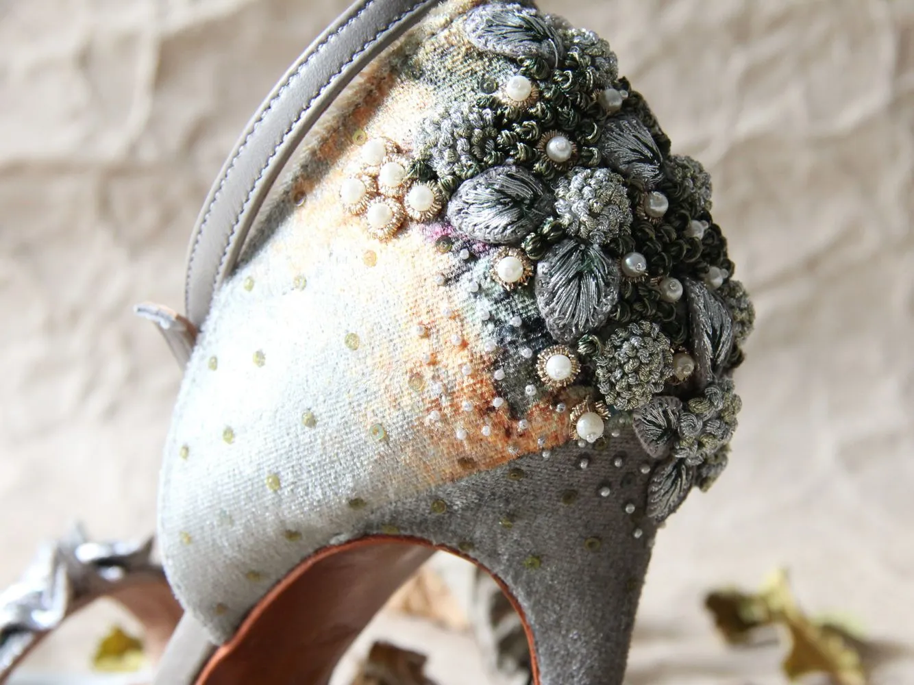 Fallen Leaves Stiletto - Silver