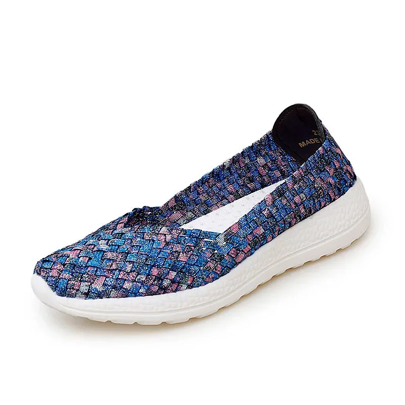 Flats Women Casual Shoes Breathable Handmade Woven Sneakers Female Loafers Comfortable Walking Shoes