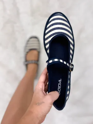 Fleta Flats - Navy Stripe