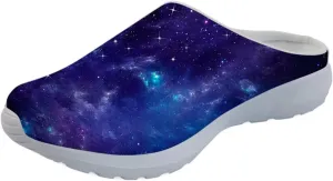 Forchrinse Cute Santa Claus Womens Slip on Mule Sneakers Mens Garden Clog Mesh Walking Shoes for Causal Work Gym