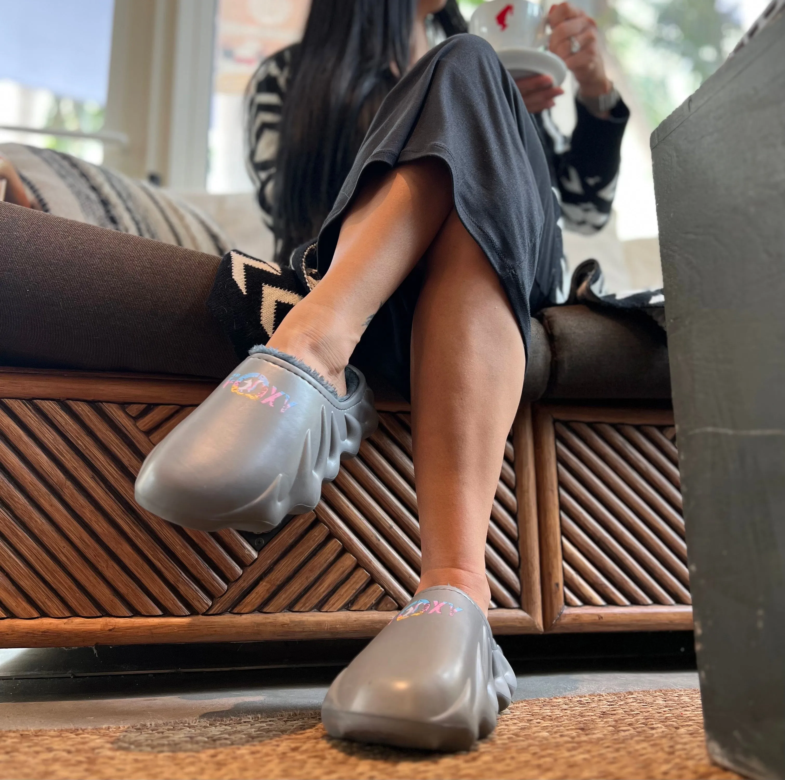 Foxy Cozy Slides - Grey