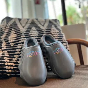 Foxy Cozy Slides - Grey