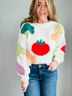 Fresh & Fun Veggie Print Sweater