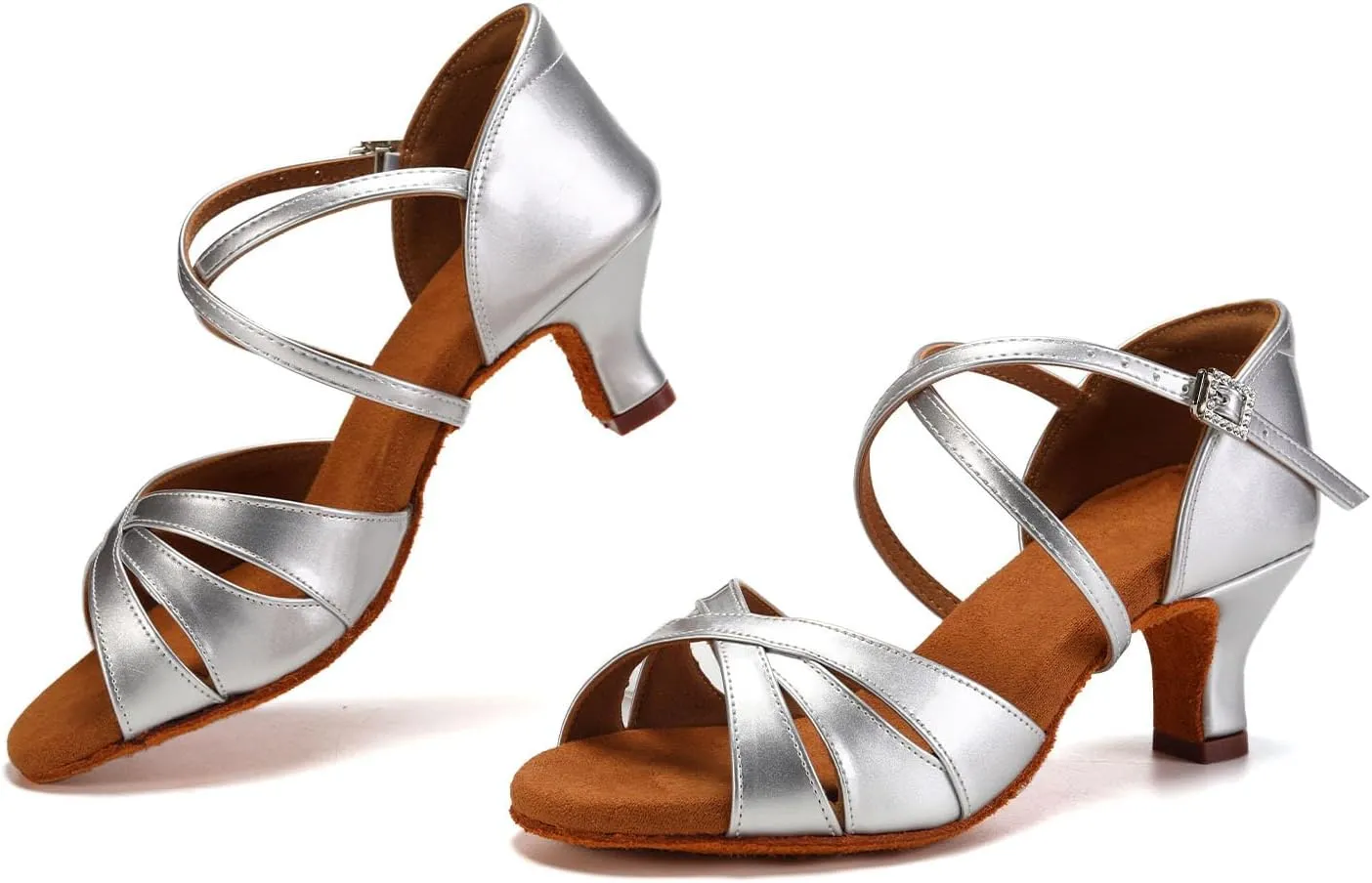 HIPPOSEUS Women's Professional Latin Dance Shoes Open Toe Ballroom Salsa Performance Dance Shoes,Model EM