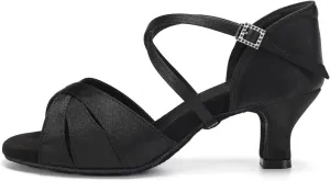 HIPPOSEUS Women's Professional Latin Dance Shoes Open Toe Ballroom Salsa Performance Dance Shoes,Model EM