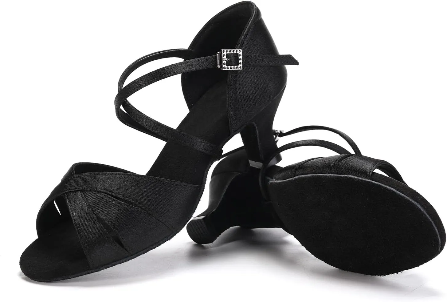 HIPPOSEUS Women's Professional Latin Dance Shoes Open Toe Ballroom Salsa Performance Dance Shoes,Model EM