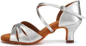 HIPPOSEUS Women's Professional Latin Dance Shoes Open Toe Ballroom Salsa Performance Dance Shoes,Model EM