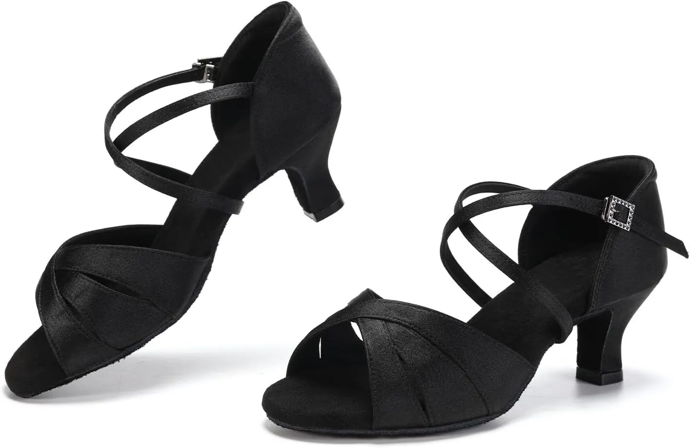 HIPPOSEUS Women's Professional Latin Dance Shoes Open Toe Ballroom Salsa Performance Dance Shoes,Model EM
