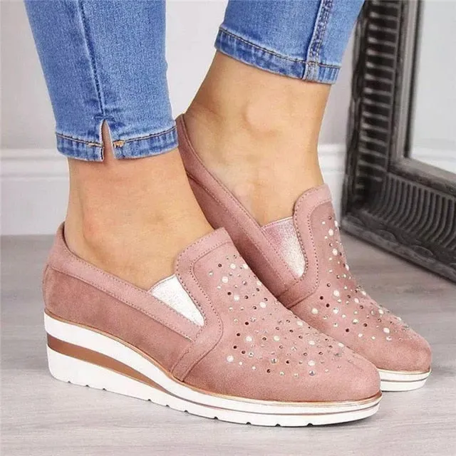 Hot wedges shoes for women Cow Suede