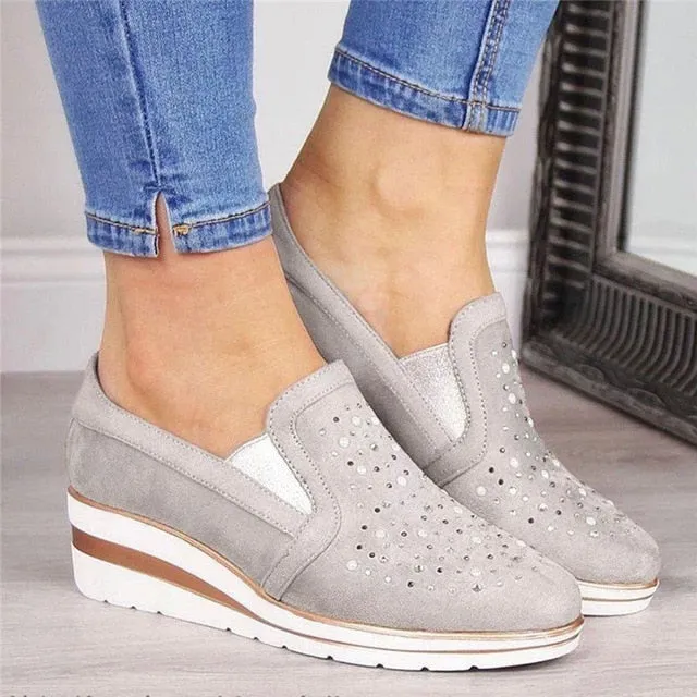 Hot wedges shoes for women Cow Suede