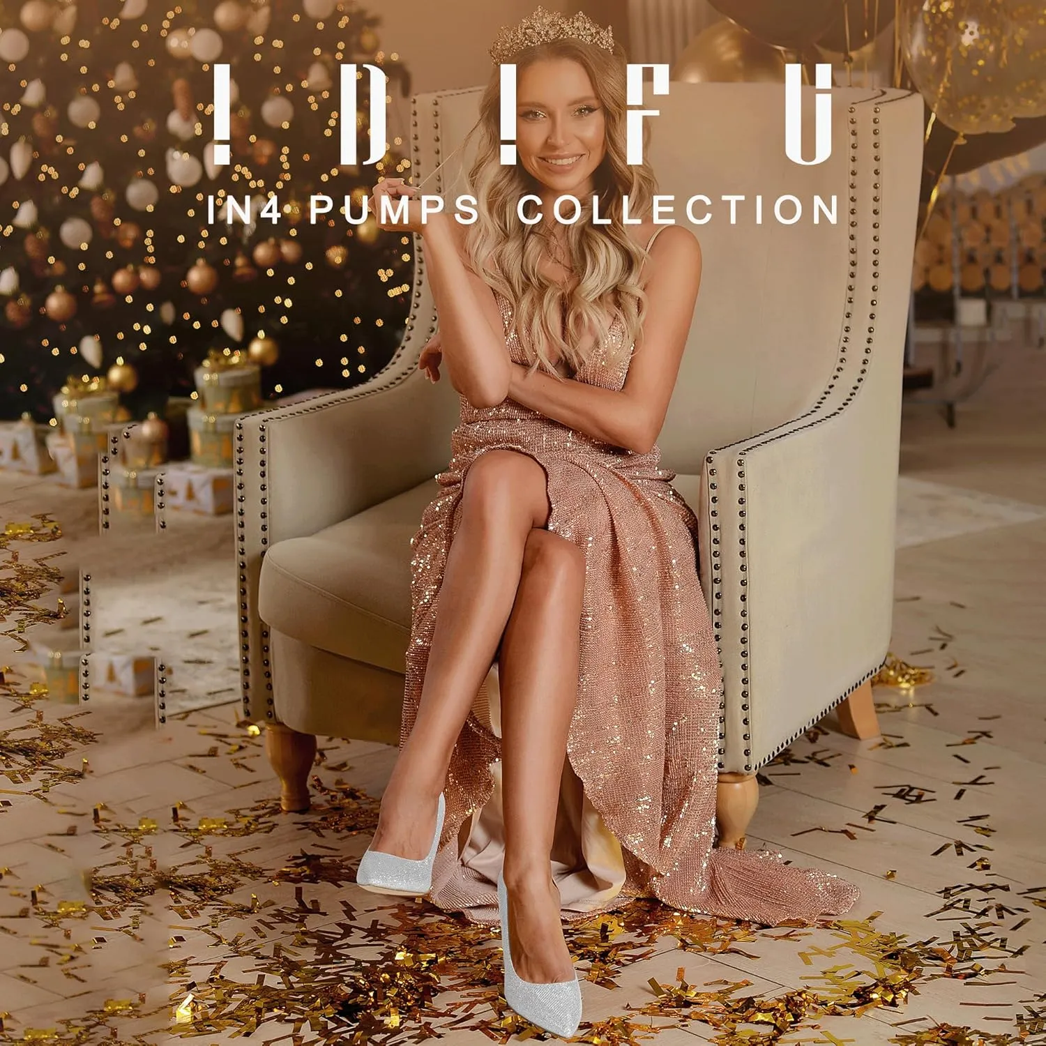 IDIFU IN4 Women's Pumps - Closed Toe Heels with Chunky Block Heels - Thick Pointed Toe Dress Shoes for Women - Wedding, Prom, Bridal, Office, Business - Comfortable, Formal, Fashion, Classic Pumps