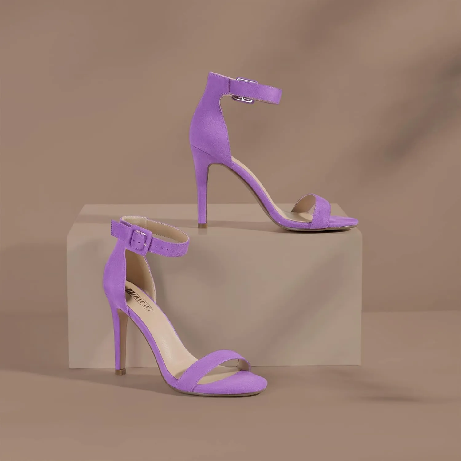 IDIFU Women's High Heels for Women Dressy Stiletto Heels Open Toe Heels Ankle Strap Heeled Sandals for Women on Wedding Party Homecoming
