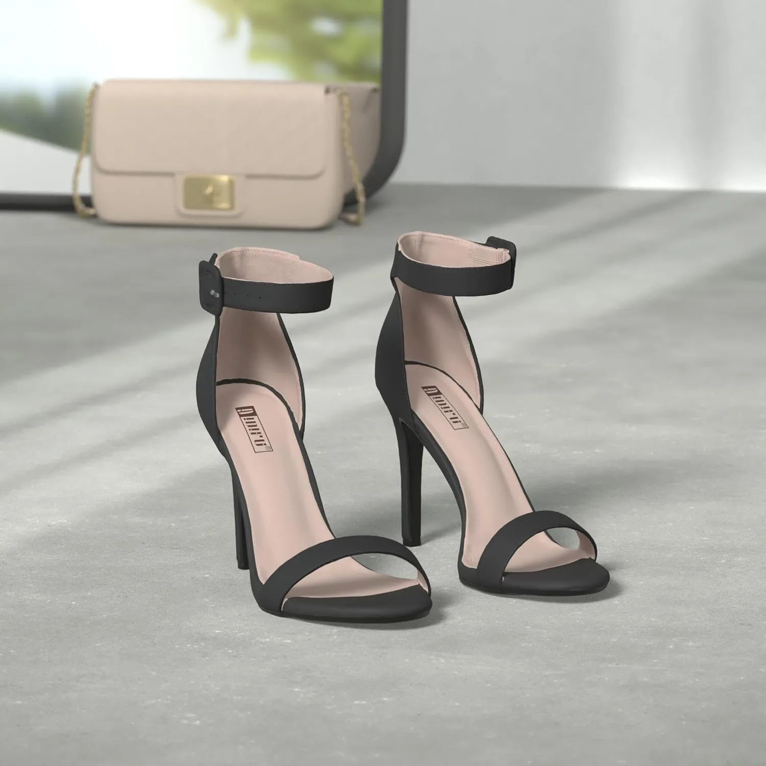 IDIFU Women's High Heels for Women Dressy Stiletto Heels Open Toe Heels Ankle Strap Heeled Sandals for Women on Wedding Party Homecoming