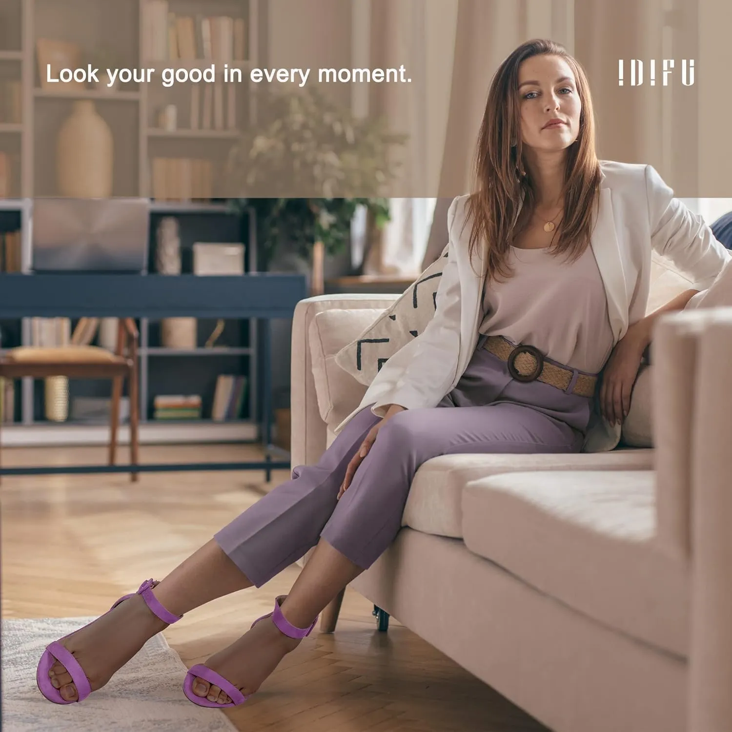IDIFU Women's High Heels for Women Dressy Stiletto Heels Open Toe Heels Ankle Strap Heeled Sandals for Women on Wedding Party Homecoming