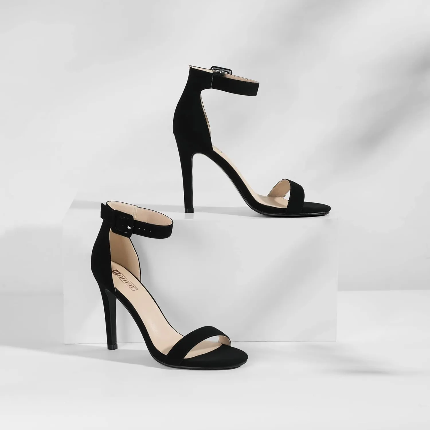 IDIFU Women's High Heels for Women Dressy Stiletto Heels Open Toe Heels Ankle Strap Heeled Sandals for Women on Wedding Party Homecoming