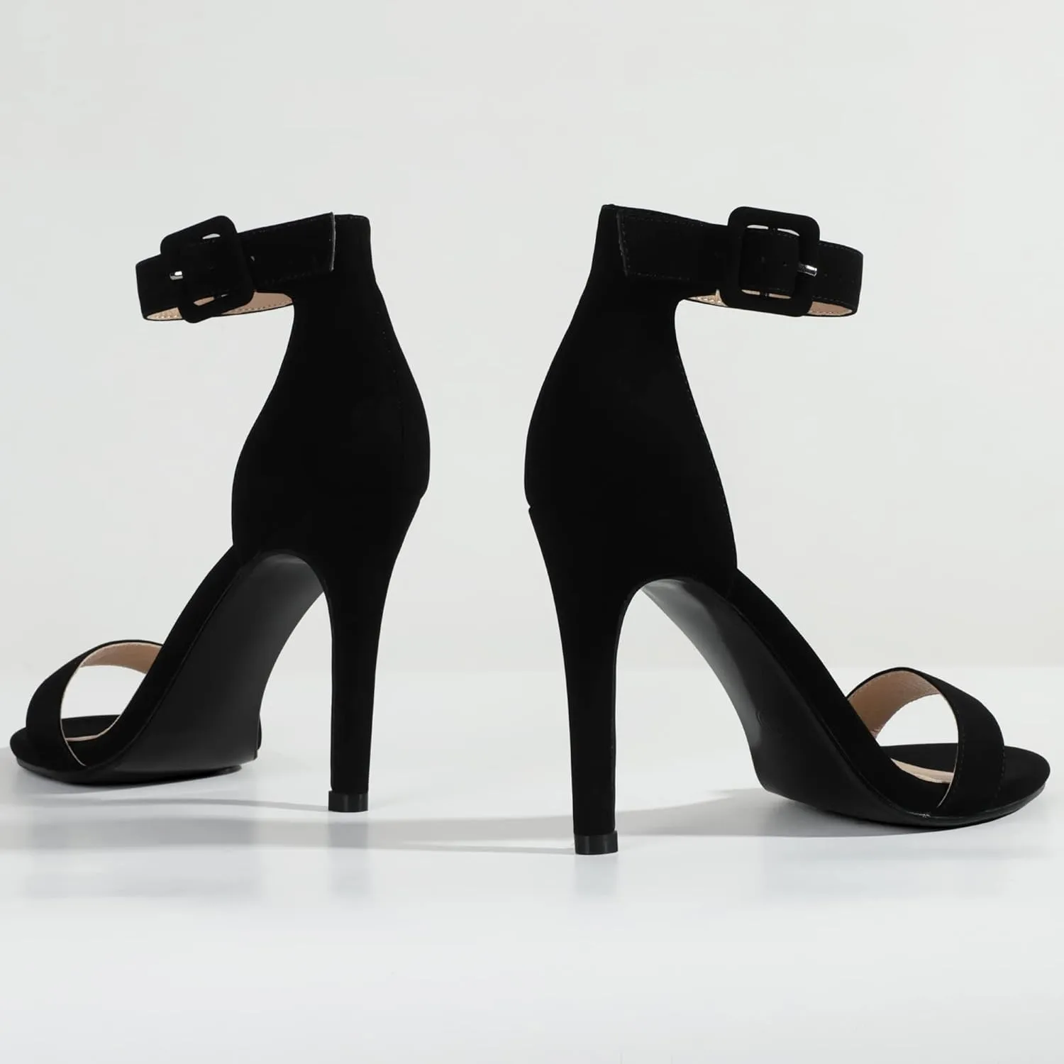 IDIFU Women's High Heels for Women Dressy Stiletto Heels Open Toe Heels Ankle Strap Heeled Sandals for Women on Wedding Party Homecoming