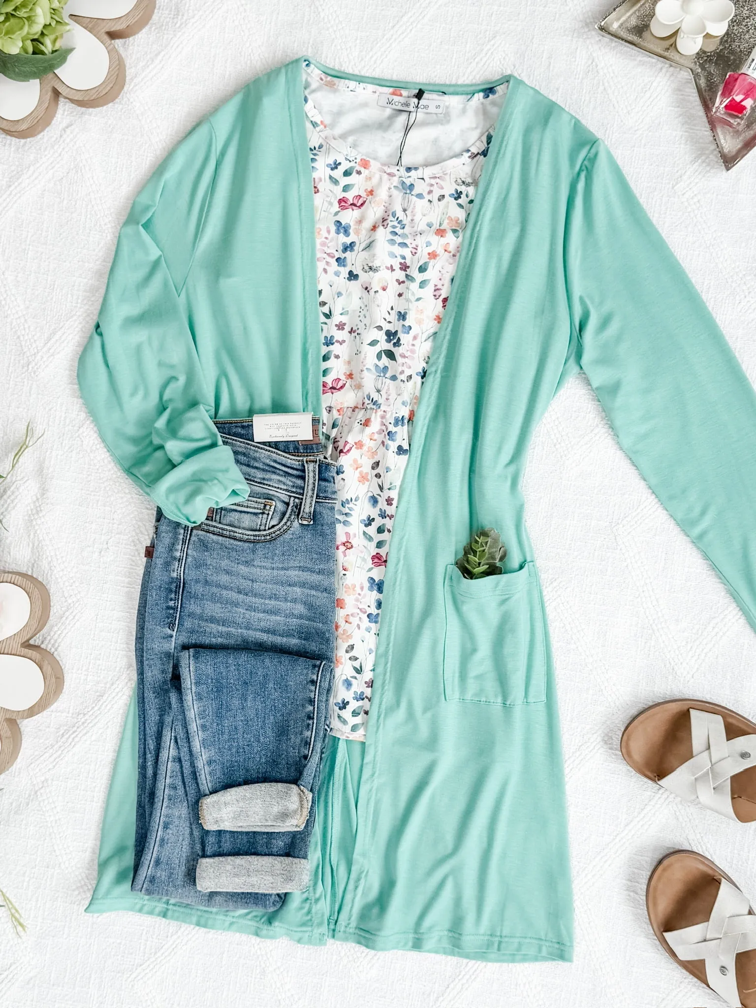 IN STOCK Classic Cardigan - Mint FINAL SALE