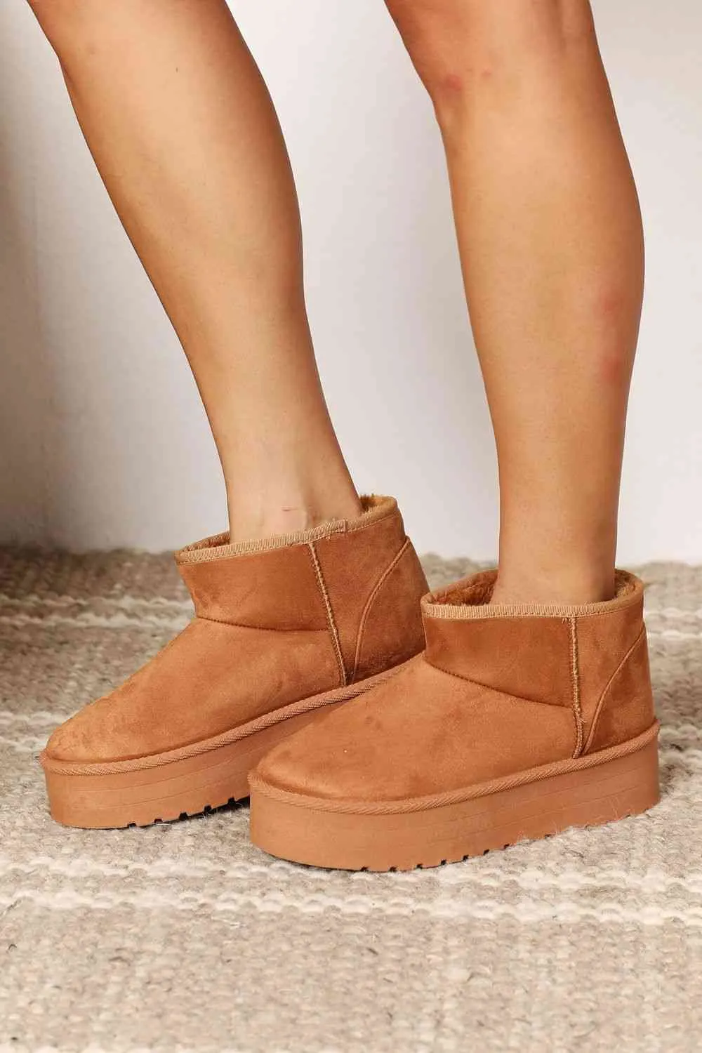 ITEM MUST SHIP! Legend Women's Fleece Lined Chunky Platform Mini Boots