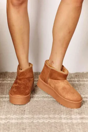 ITEM MUST SHIP! Legend Women's Fleece Lined Chunky Platform Mini Boots